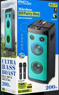 ACL ACS-27 200W Bluetooth RGB Parti Hoparlörü Çift Mikrofonlu
